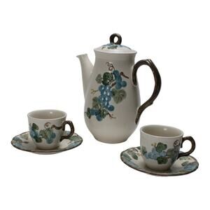 Vintage Metlox Poppytrail Sculptured Grape Coffee Set